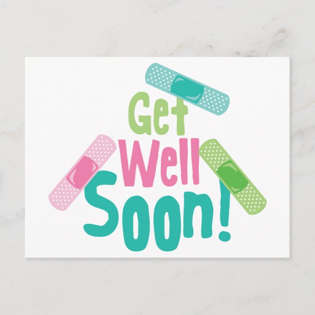 Werde-bald-wieder-Bandage Postkarte (Vorderseite)
