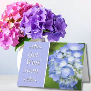 Werde Bald Wieder Gesund Mit Blauer Hortensie Karte