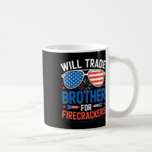 Werde Bruder Für Feuerwerk Lustig 4. Juli Tau Kaffeetasse