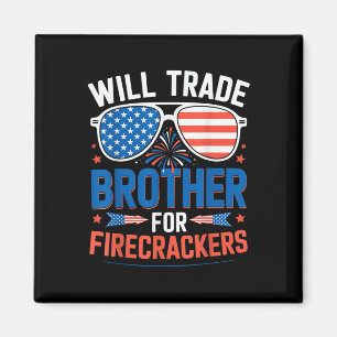 Werde Bruder Für Feuerwerk Lustig 4. Juli Tausch Magnet