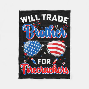 Werde Bruder Für Feuerwerkskörper Amerikanische Fl Fleecedecke