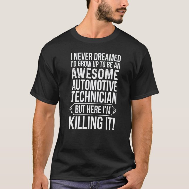 Werde ein großartiger Automobiltechniker Mecha T-Shirt (Vorderseite)