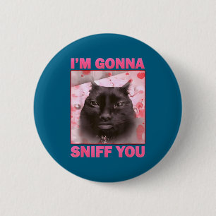 Werde lustige Brainrot-Katzen-Meme für Frau Mann s Button