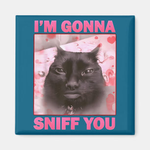 Werde lustige Brainrot-Katzen-Meme für Frau Mann s Magnet
