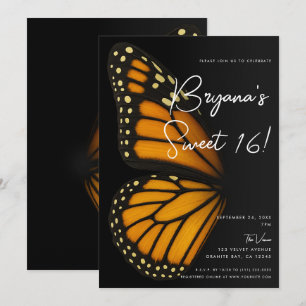 Werde Mariposa Monarch Schmetterling Sweet 16 Einladung