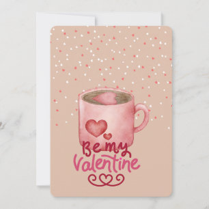 Werde mein Valentins-Rosa-Kaffeetasse Herz-Kunst Feiertagskarte
