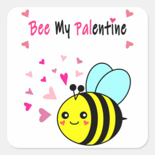 Werde mein Valentinsfreund Süßer Valentinstag Quad Quadratischer Aufkleber
