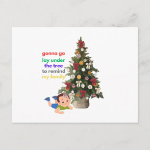 Werde mich unter den Baum legen, um meine Familie Postkarte