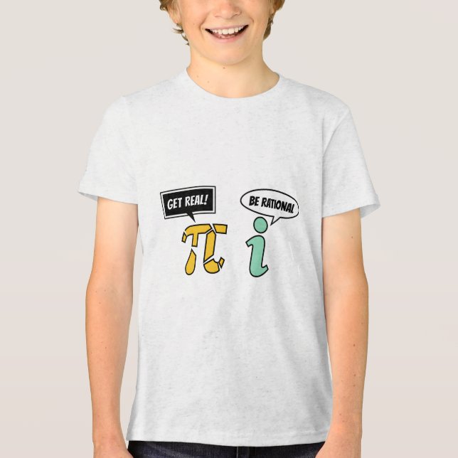 Werde Real Sei Rational Mathe-Wortspiel Tri-Blend Shirt (Vorderseite)