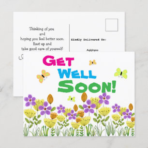 Werde schnell wieder gesund mit Farben Postkarte