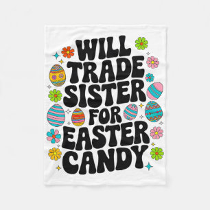Werde Schwester für Ostern Süßigkeiten Kleinkind M Fleecedecke