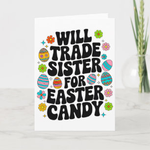 Werde Schwester für Ostern Süßigkeiten Kleinkind M Karte