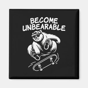 Werde unerträglich lustiger Skateboarding-Bär-Meme Magnet
