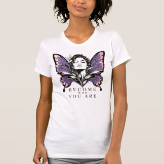 Werde, wer du bist Schmetterlingsfrau Blumen T-Shirt