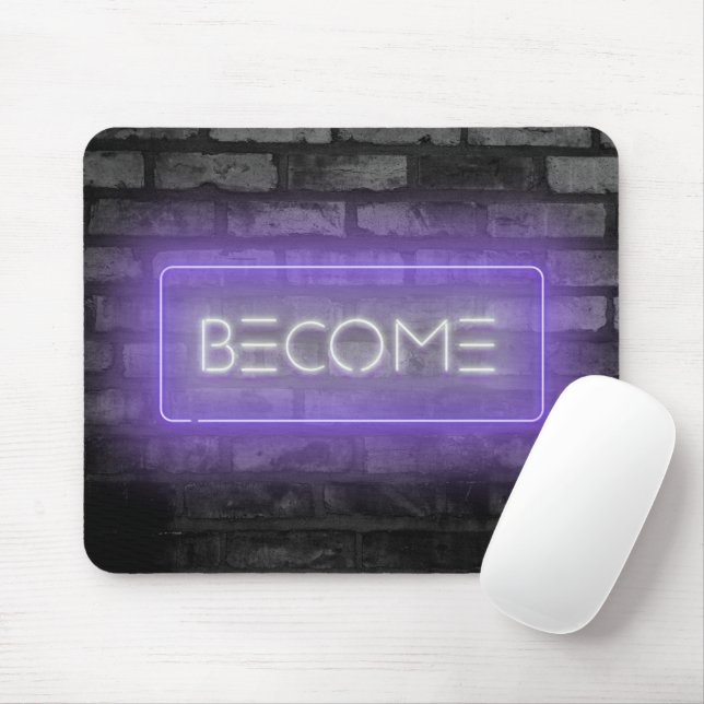 WERDEN Lila Neon Sign Mouse Pad Mousepad (Mit Mouse)