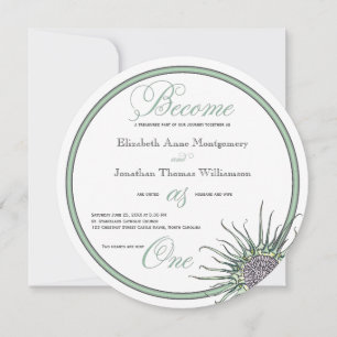 Werden Sie als eine schottische Thistle Wedding Ei Einladung