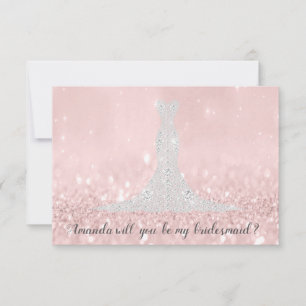 Werden Sie Bridesmaid Glitzer Pink Diamond DressGr Einladung