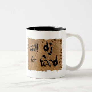 Werden Sie DJ für Nahrung Zweifarbige Tasse