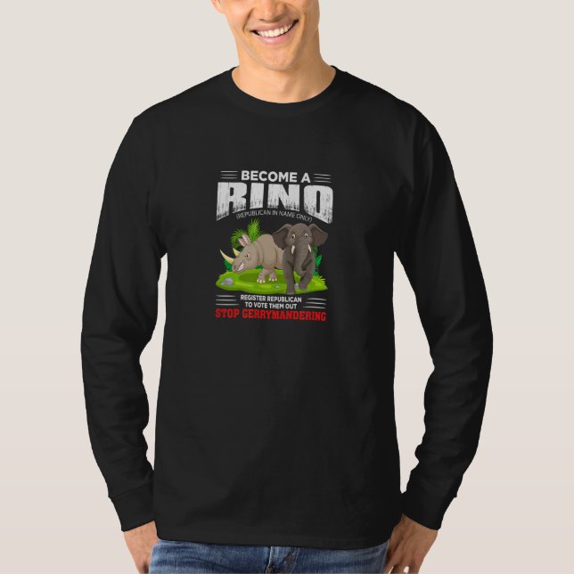Werden Sie ein Rino Stopp Gerrymandering T-Shirt (Vorderseite)