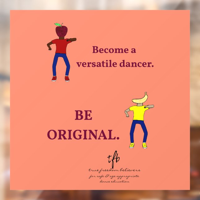 Werden Sie ein Versatile Dancer Lachs Fensteraufkleber (Blatt 2)