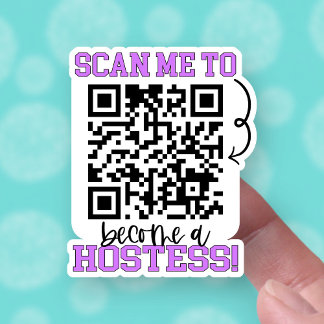 Werden Sie eine Hostess Lila QR Code Small Busines Aufkleber