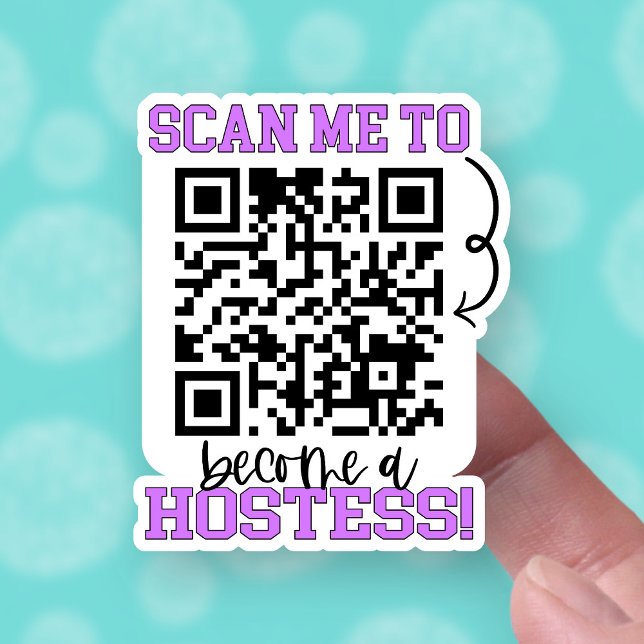 Werden Sie eine Hostess Lila QR Code Small Busines Aufkleber (Von Creator hochgeladen)