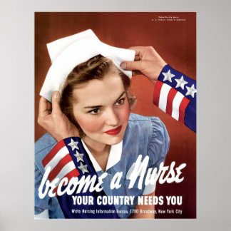 Werden Sie eine Krankenschwester, die Ihr Land bra Poster