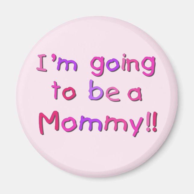 Werden Sie Mami - rosa und Lila Magnet (Vorne)