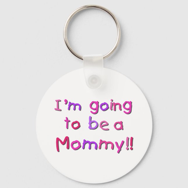 Werden Sie Mami - rosa und Lila Schlüsselanhänger (Vorderseite)