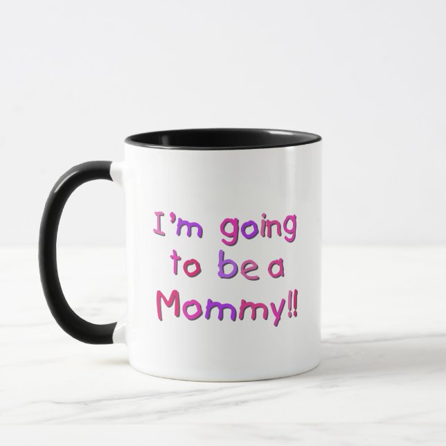 Werden Sie Mami - rosa und Lila Tasse (Links)