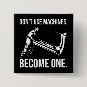 Werden Sie Maschinenbauer - Cartoon, Strongman, Tr Button