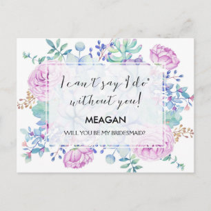 Werden Sie mein Blume-Mädchen mit einer Bridesmaid Einladungspostkarte