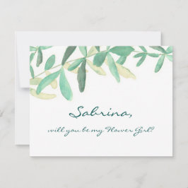 Werden Sie mein Blumenmädchen Modernes Botanisches Einladung