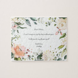 Werden Sie mein Blumenmädchen Pink Blumenschrift s Puzzle