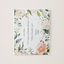 Werden Sie mein Blumenmädchen Pink Blumenschrift s Puzzle