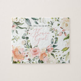 Werden Sie mein Blumenmädchen Pink Blumenschrift s Puzzle