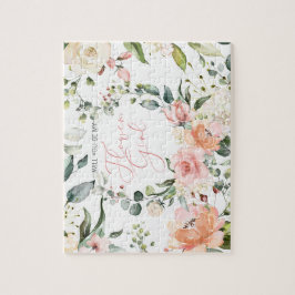 Werden Sie mein Blumenmädchen Pink Blumenschrift s Puzzle