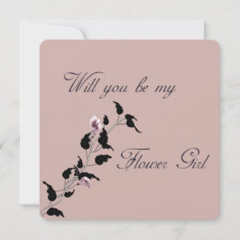 Werden Sie mein Blumenmädchen pink einladen? Einladung