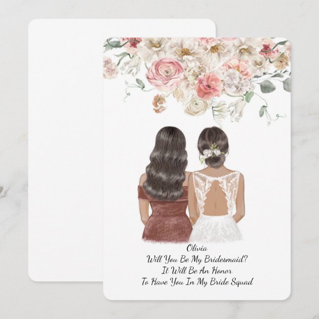 WERDEN SIE MEIN BRIDEMAID-VORSCHLAG SEIN? SAVE THE DATE (Vorne/Hinten)