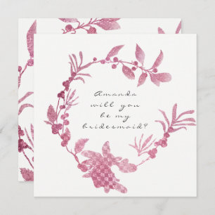 Werden Sie mein Bridesmädchen sein, mein rosa Himb Einladung