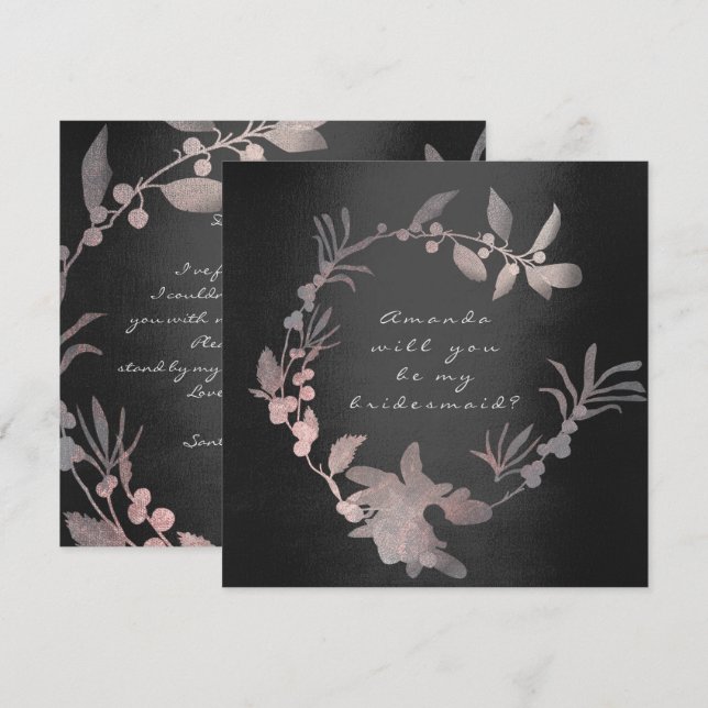 Werden Sie mein Bridesmädchen sein, rosa, grungeli Einladung (Vorne/Hinten)
