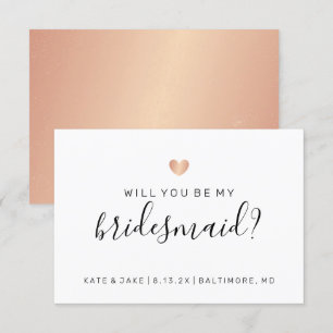 Werden Sie mein Bridesmaid Confetti Rose Gold Herz Einladung