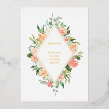 Werden Sie mein Bridesmaid-Floral-Gold sein?