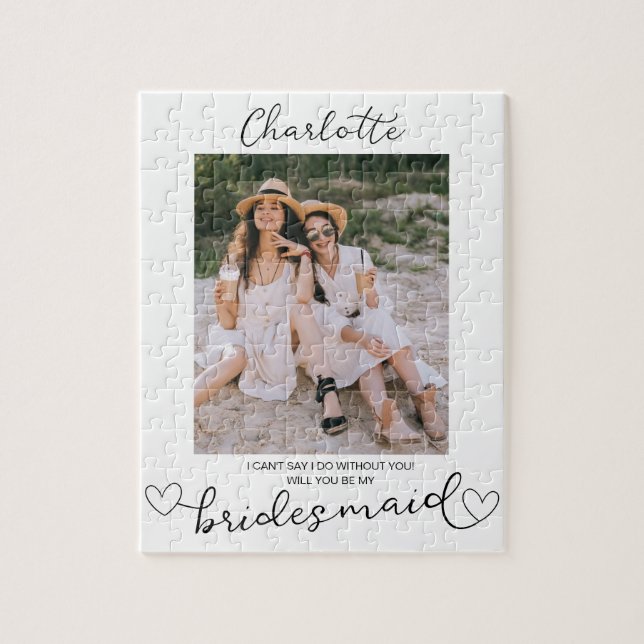 Werden Sie mein Bridesmaid-Foto-Geschenk sein? Puzzle (Vertikal)