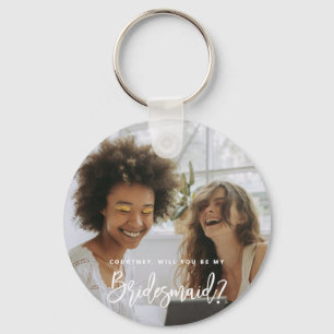 Werden Sie mein Bridesmaid-Foto Keyring Schlüsselanhänger
