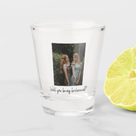 Werden Sie mein Bridesmaid-Foto-Schiebeglas sein? Schnapsglas