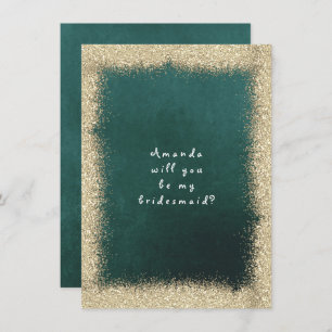 Werden Sie mein Bridesmaid-Glitzer Cali Green sein Einladung