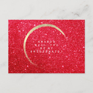 Werden Sie mein Bridesmaid Gold Glitzer Red Wine? Einladung