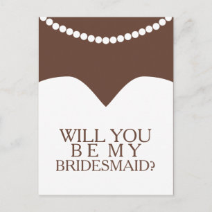 Werden Sie mein Bridesmaid-Kleid und meine Perle s Einladungspostkarte