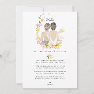 Werden Sie mein Bridesmaid/mein Vorschlag zur Trau Einladung